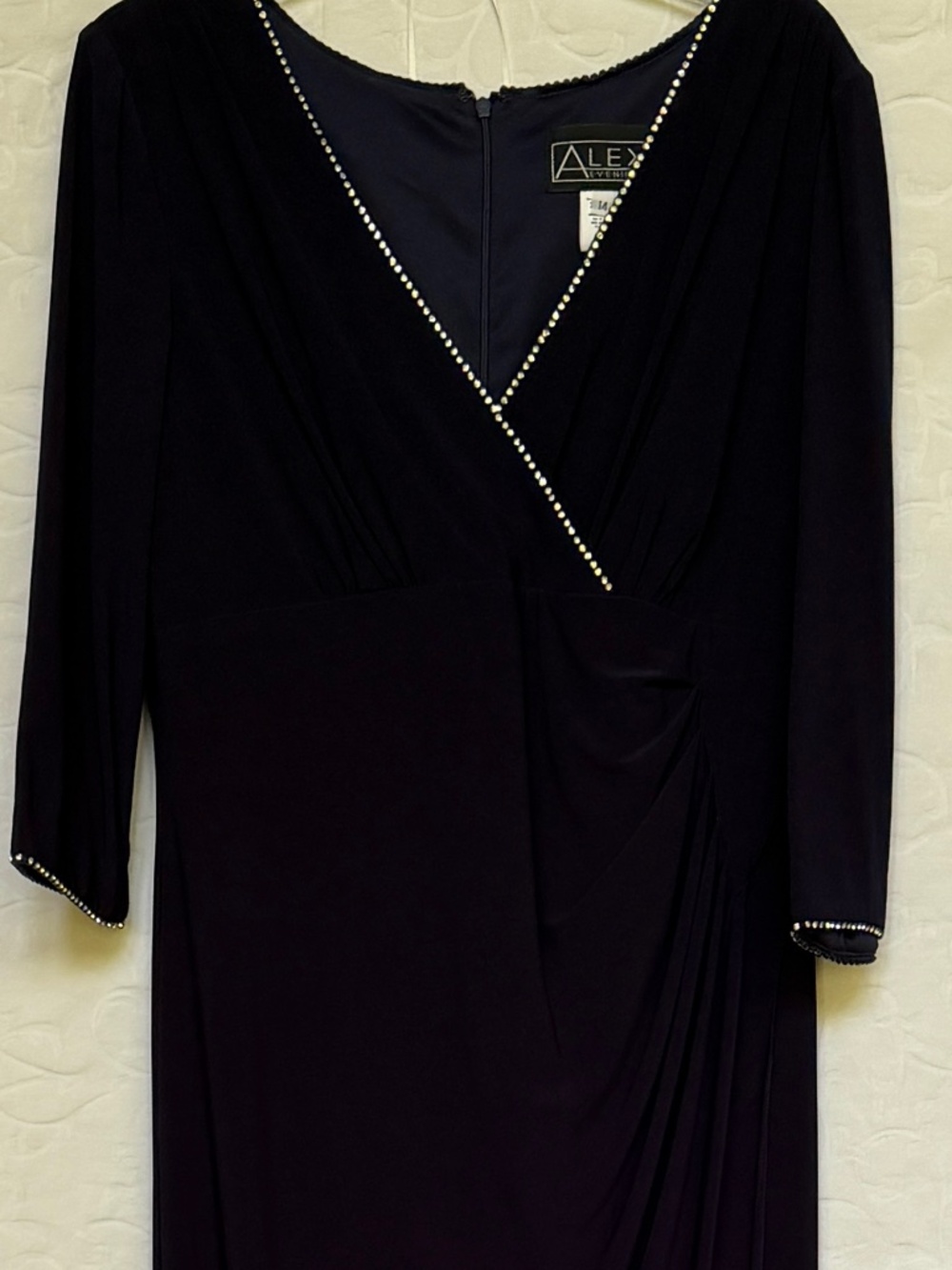 Mother of the Bride Long Dress by Alex Evenings Dark Blue Sz 14